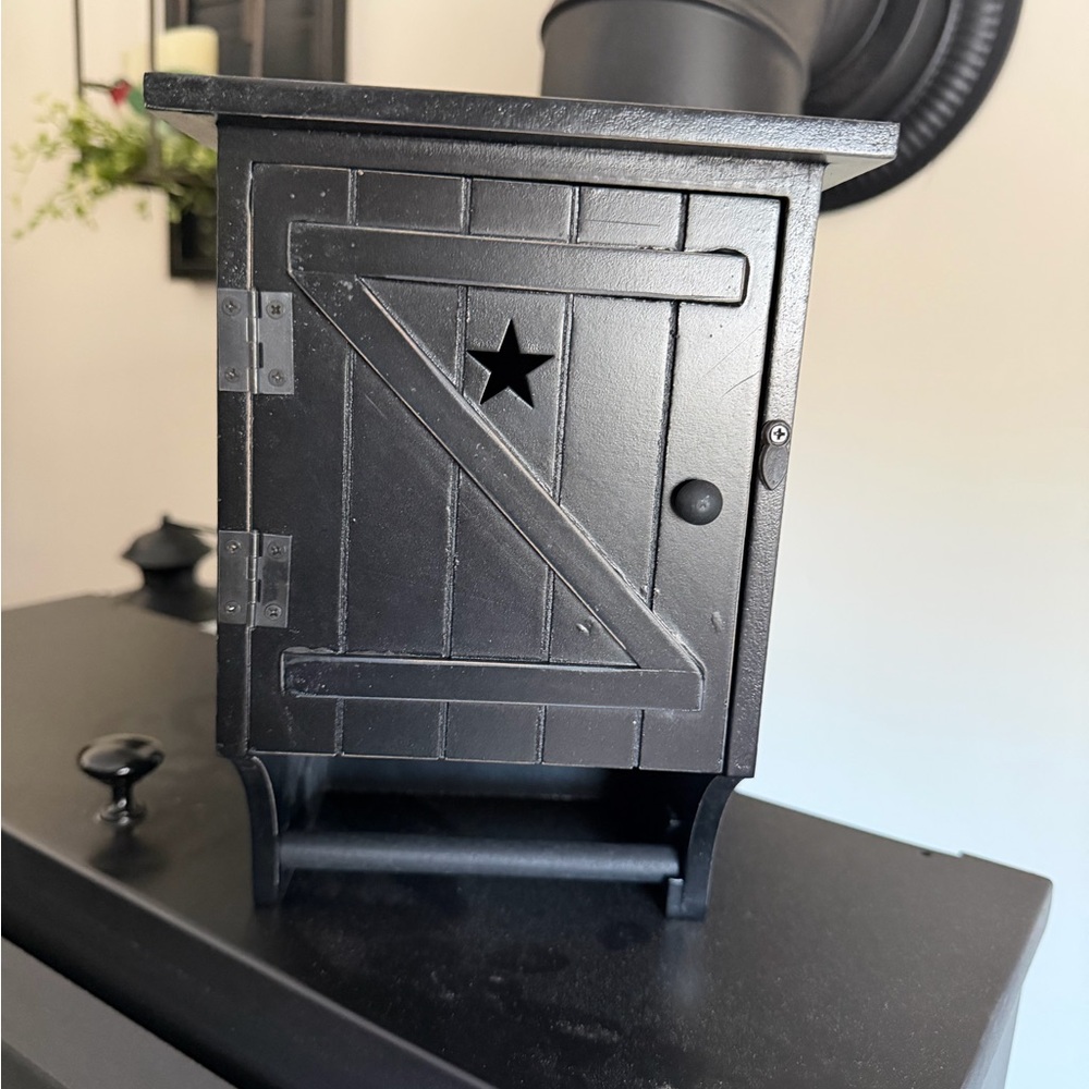 Black Wood Toilet Paper holder